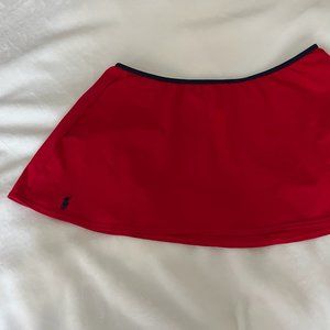 Ralph Lauren Sport Bathing Suit Cover-up Skirt Size M-Red with Navy Trim*